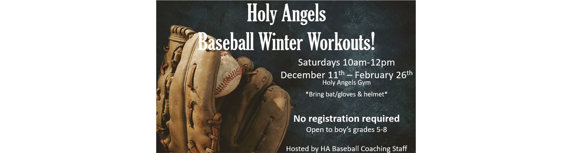 Baseball Winter Workouts begin December 11