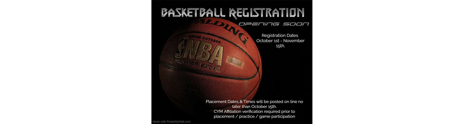 Registration for WINTER BASKETBALL is OPENING SOON!!!